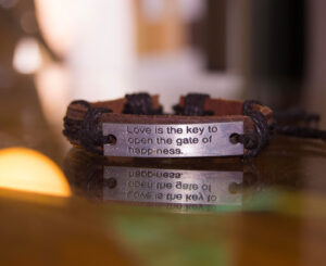 Leather strap bracelet