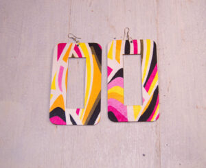 Rectangular Wooden Earrings