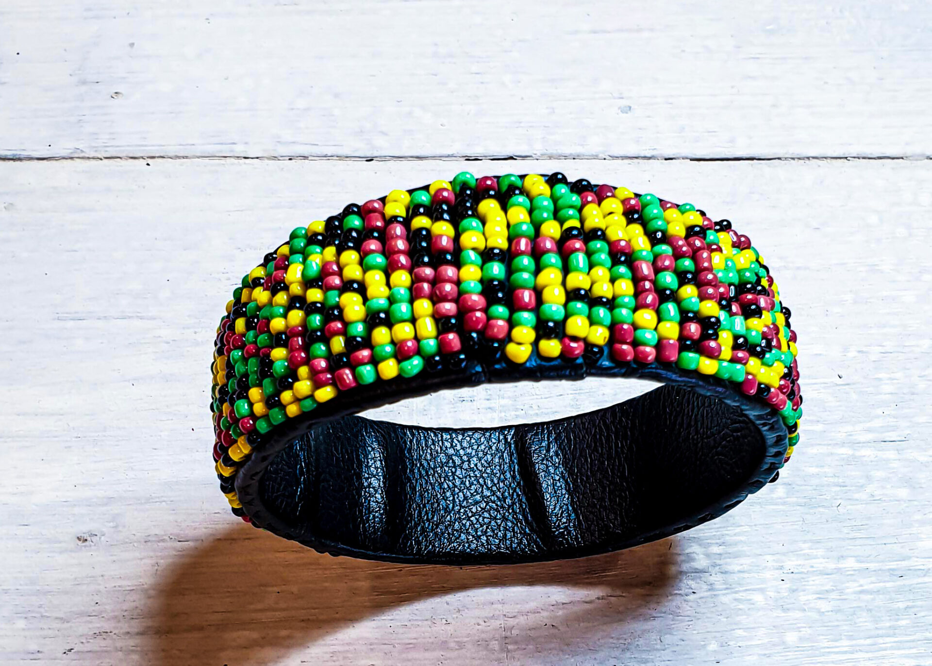 Rainbow beaded bangle African Beaded Bangle